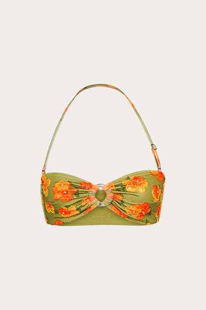Calendula bandeau bikini top