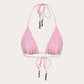 Yasmin polka dot bikini top in butter yellow and pink ties