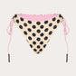 Yasmin polka dot bikini bottom in butter yellow and pink ties