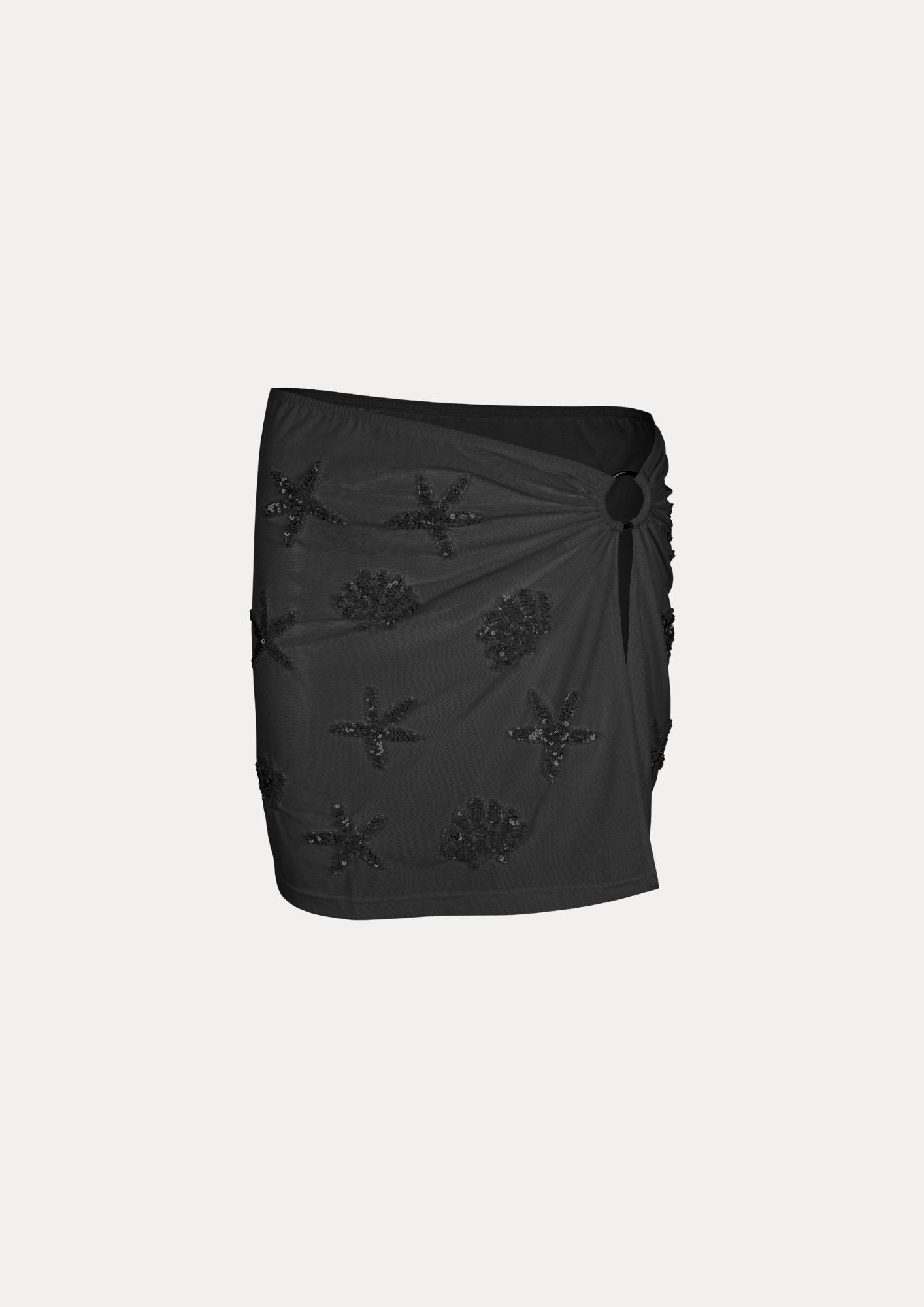Elle mini sarong skirt black