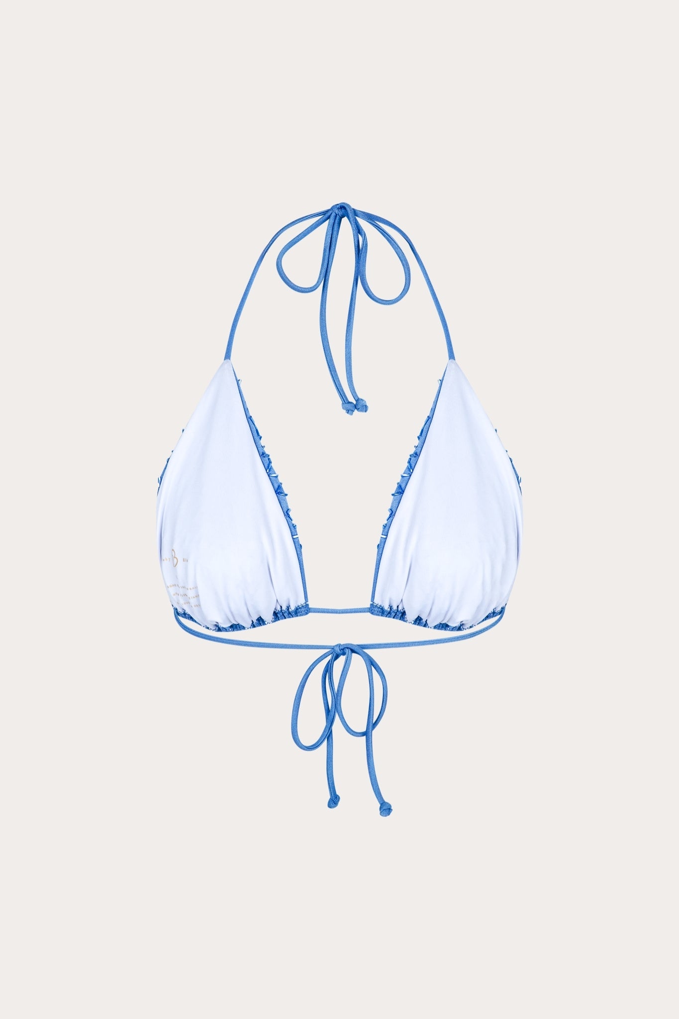 Mykonos triangle bikini top in blue
