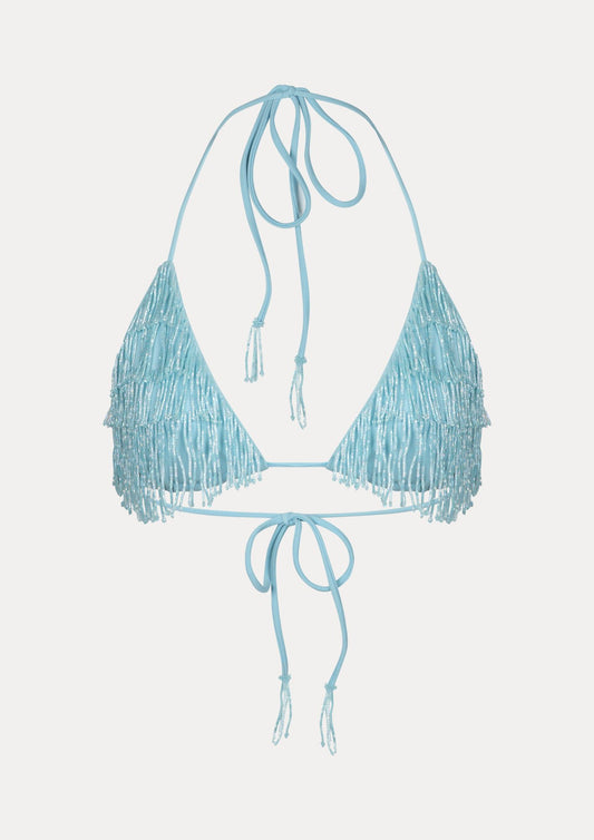 Havana triangle bikini top sky blue